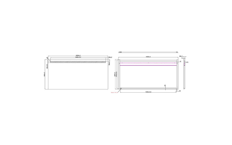 Wiesbaden LED Spiegel 160x80cm | 20W | 6400K Koud Wit | Rechthoekig