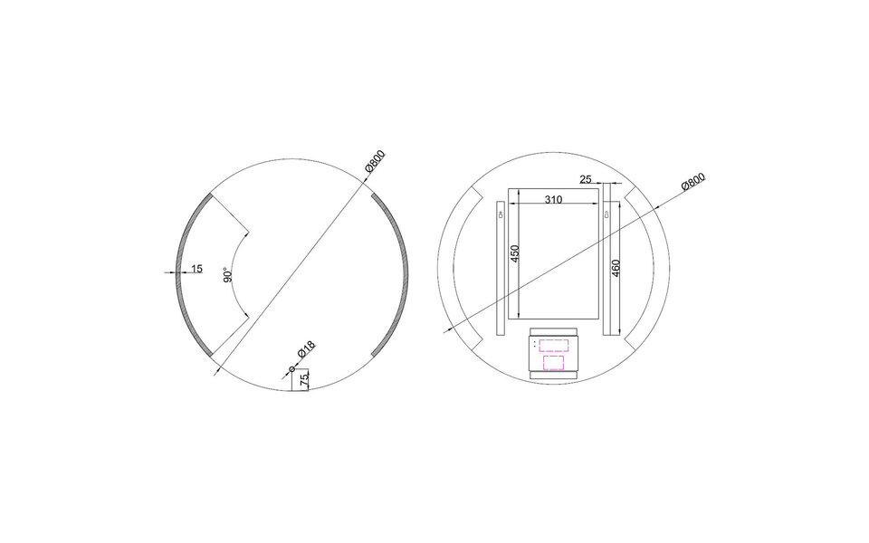 Wiesbaden LED Spiegel 80cm | 24W | 3000-6400K | Dimb. & Verw. Wiesbaden LED Spiegel 80cm | 24W | 3000-6400K | Dimb. & Verw.