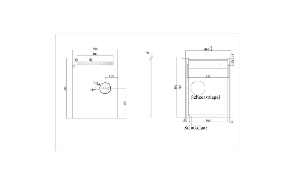 Wiesbaden LED Spiegel 60x80cm | 18W Warm Wit | Anticondens & IP44