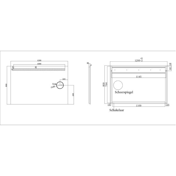 Wiesbaden LED Spiegel 120x80cm | 10W | Warm Wit | Anti-condens & Touch Wiesbaden LED Spiegel 120x80cm | 10W | Warm Wit | Anti-condens & Touch