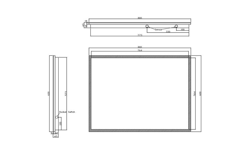 Wiesbaden LED Spiegel 80x60cm | 20W | 6400K | Dimbaar & Verwarmd