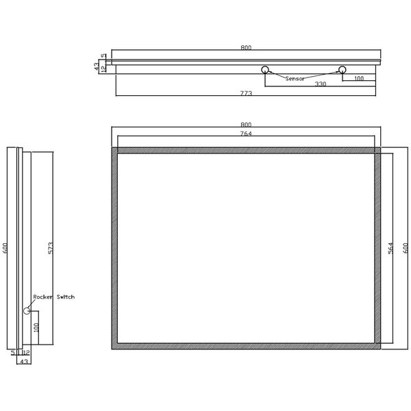 Wiesbaden LED Spiegel 80x60cm | 20W | 6400K | Dimbaar & Verwarmd Wiesbaden LED Spiegel 80x60cm | 20W | 6400K | Dimbaar & Verwarmd