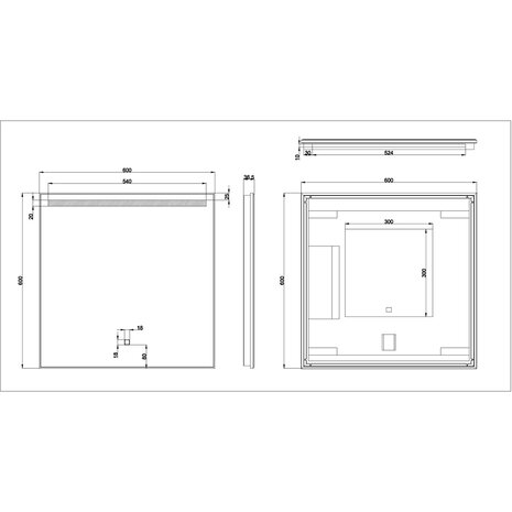 Wiesbaden LED Spiegel 60x60cm | 6W | 3000–6400K | Dimbaar & Verwarming Wiesbaden LED Spiegel 60x60cm | 6W | 3000–6400K | Dimbaar & Verwarming