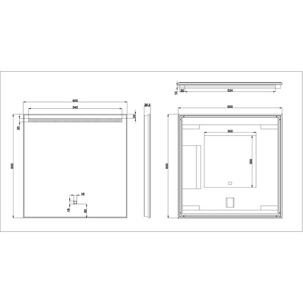 Wiesbaden LED Spiegel 60x60cm | 6W | 3000–6400K | Dimbaar & Verwarming Wiesbaden LED Spiegel 60x60cm | 6W | 3000–6400K | Dimbaar & Verwarming