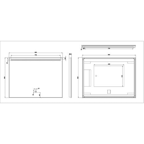 Wiesbaden LED Spiegel 80x60cm, 15W, 3000-6400K, Dimbaar, Anti-condens Wiesbaden LED Spiegel 80x60cm, 15W, 3000-6400K, Dimbaar, Anti-condens