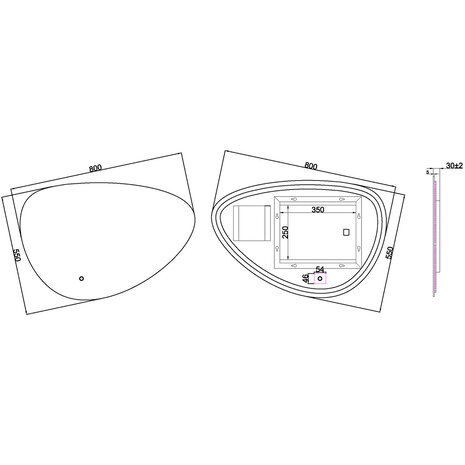Wiesbaden LED Spiegel 80x55cm | 15W | Dimbaar, Verwarming, 2800-6400K