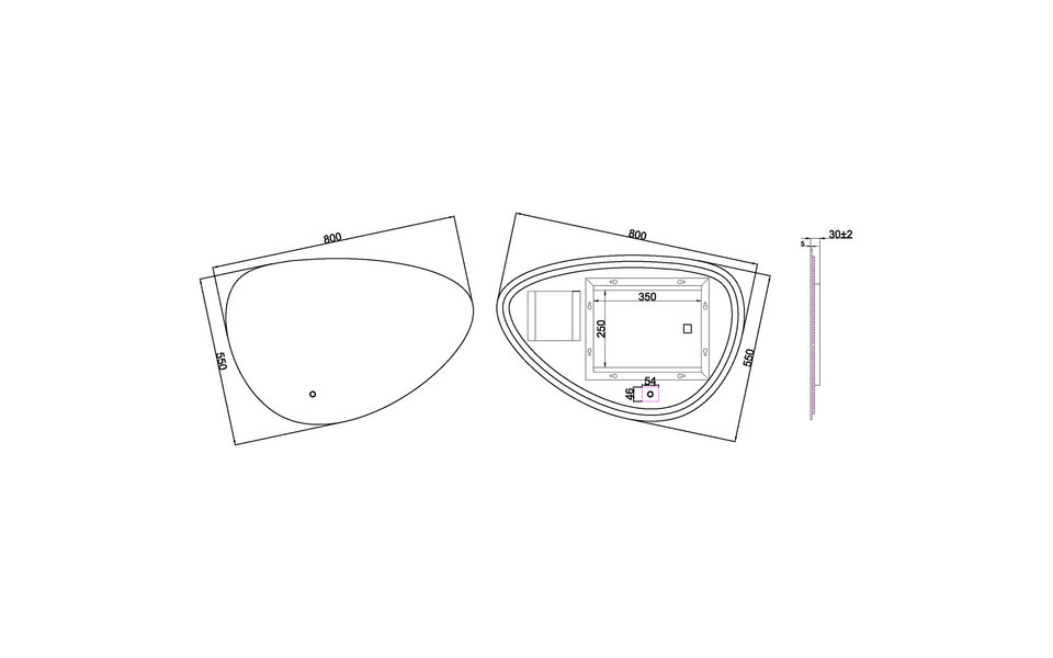 Wiesbaden LED Spiegel 80x55cm | 15W | Dimbaar, Verwarming, 2800-6400K