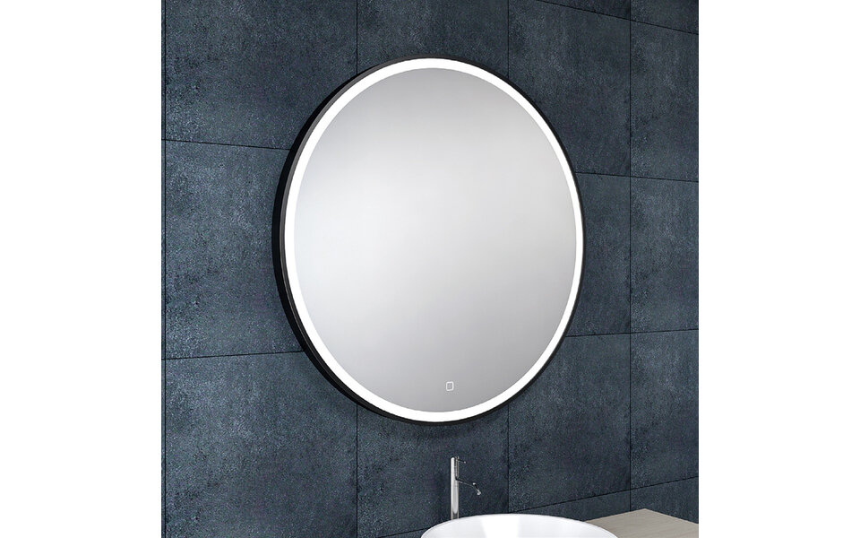 Wiesbaden LED Spiegel 80cm 13W Mat Zwart – Dimbaar, Verwarming & Touch Wiesbaden LED Spiegel 80cm 13W Mat Zwart – Dimbaar, Verwarming & Touch
