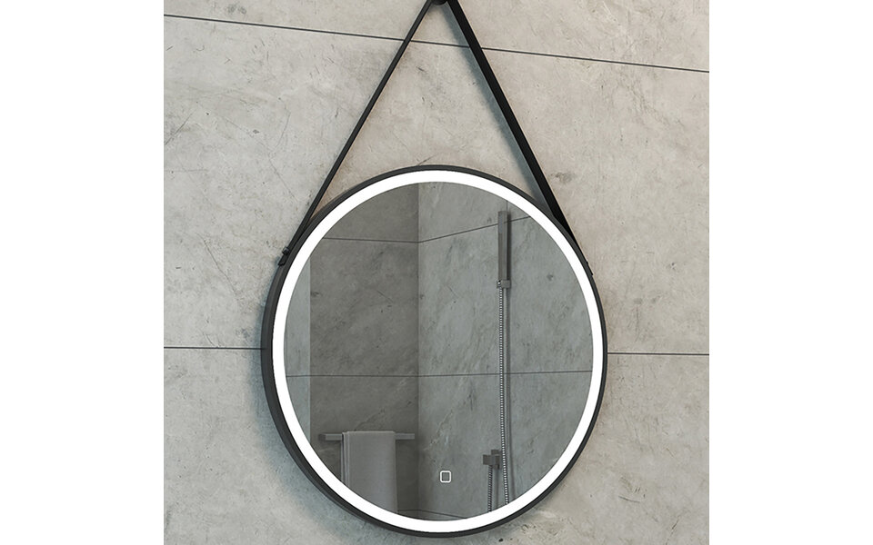 Wiesbaden LED Spiegel 60cm | A-klasse | Dimbaar & Verwarmd | Mat Zwart