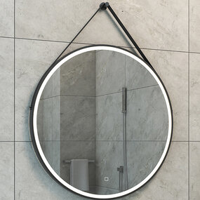 LED Spiegel Ø80cm | 24W | Mat Zwart | Dimbaar & Verwarmd