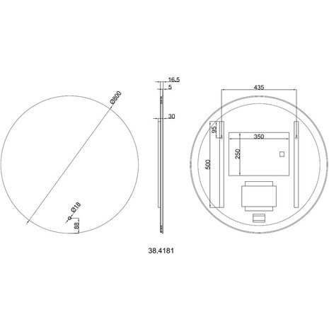Wiesbaden LED Spiegel 80cm | 20W | 2700-6400K | Verwarming & Dimbaar Wiesbaden LED Spiegel 80cm | 20W | 2700-6400K | Verwarming & Dimbaar