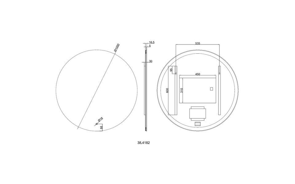 Wiesbaden LED Spiegel 100cm 20W | 2700-6400K | Verwarming | Anticondens