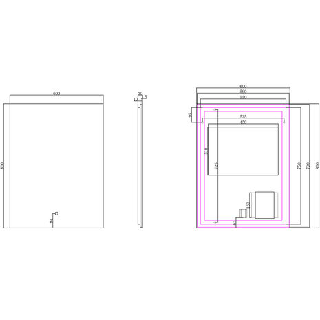 Wiesbaden LED Spiegel 60x80cm | 2700-6400K | Dimbaar & Anticondens Wiesbaden LED Spiegel 60x80cm | 2700-6400K | Dimbaar & Anticondens
