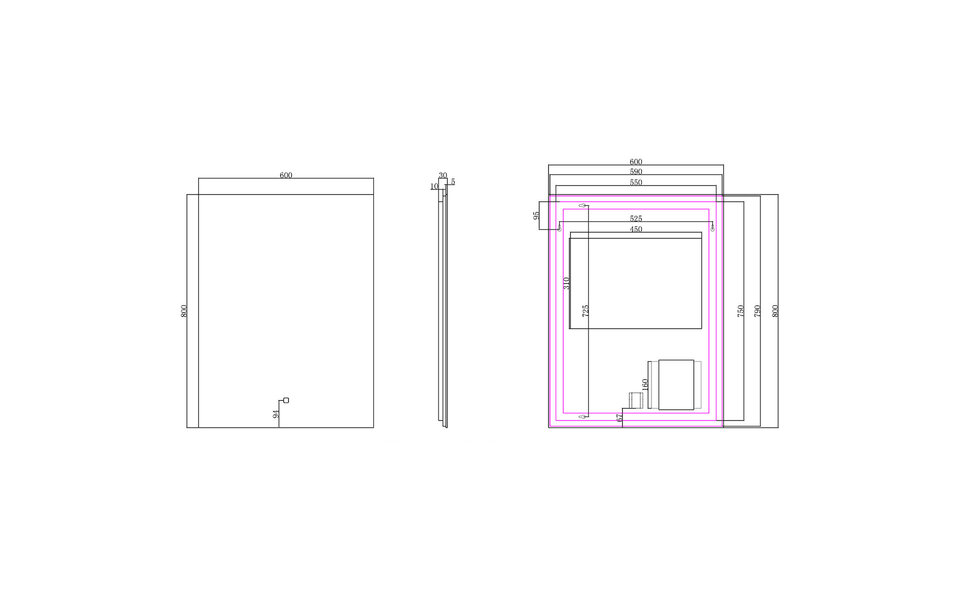 Wiesbaden LED Spiegel 60x80cm | 2700-6400K | Dimbaar & Anticondens