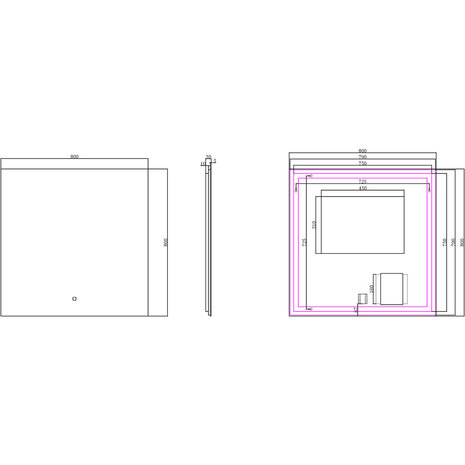 Wiesbaden LED Spiegel 80x80cm | Dimbaar 2700-6400K | Verwarming & Touch Wiesbaden LED Spiegel 80x80cm | Dimbaar 2700-6400K | Verwarming & Touch