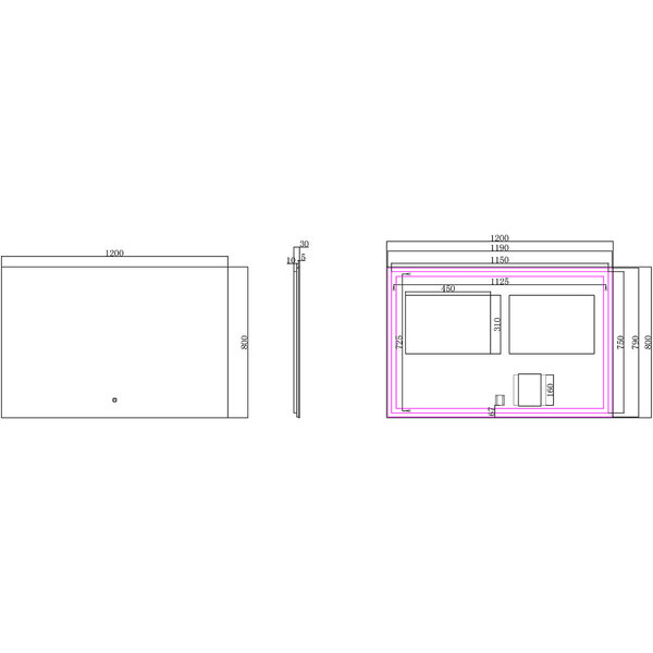Wiesbaden LED Spiegel 120x80cm | 24W | 2700–6400K | Anticondens Touch Wiesbaden LED Spiegel 120x80cm | 24W | 2700–6400K | Anticondens Touch