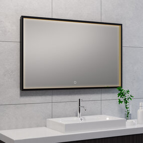 LED Spiegel 100x60cm 30W Mat Zwart | Dimbaar Verwarmd Touch LED Spiegel 100x60cm 30W Mat Zwart | Dimbaar Verwarmd Touch