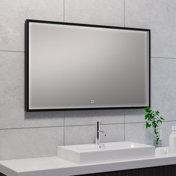 Wiesbaden LED Spiegel 100x60cm 30W Mat Zwart | Dimbaar Verwarmd Touch Wiesbaden LED Spiegel 100x60cm 30W Mat Zwart | Dimbaar Verwarmd Touch