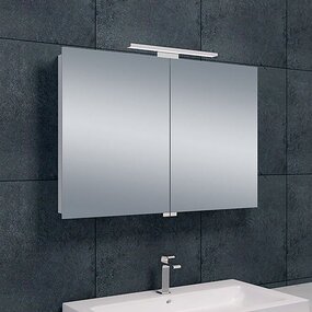 LED Spiegelkast 90x60cm | 6W | Aluminium | Stopcontact LED Spiegelkast 90x60cm | 6W | Aluminium | Stopcontact