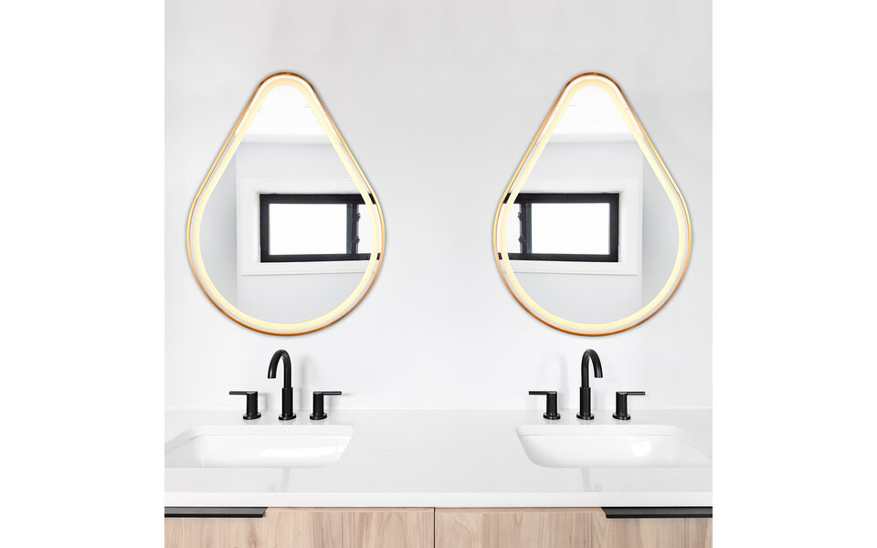 HLW LED LED Spiegel 60x80cm | 20W | Goud | IP44 | 3000/4000K