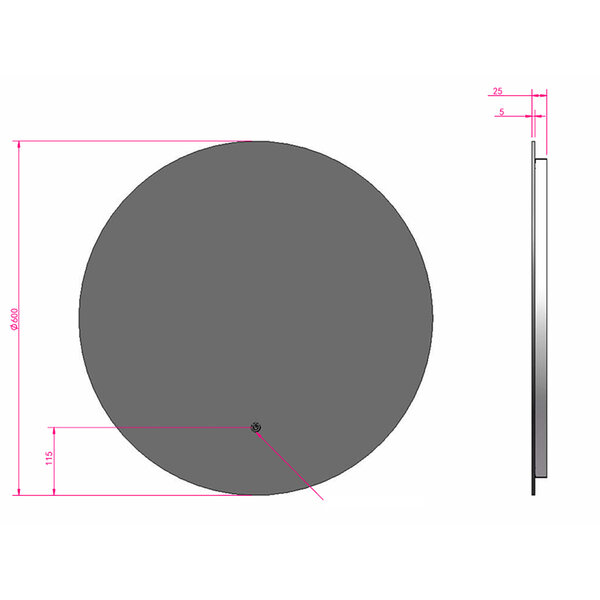 HLW LED LED Spiegel 60cm | 18W | Zwart | Dimbaar | Verwarming | Touch