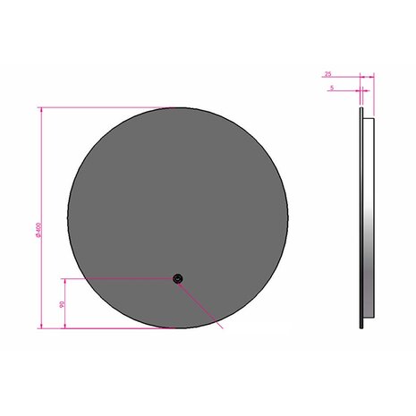 HLW LED LED Spiegel 40cm | 18W | 3K-6K | Dimbaar & Verwarming | Rond