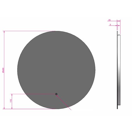 HLW LED LED Spiegel 60cm | 18W | Goud | Verwarming & Touch HLW LED LED Spiegel 60cm | 18W | Goud | Verwarming & Touch