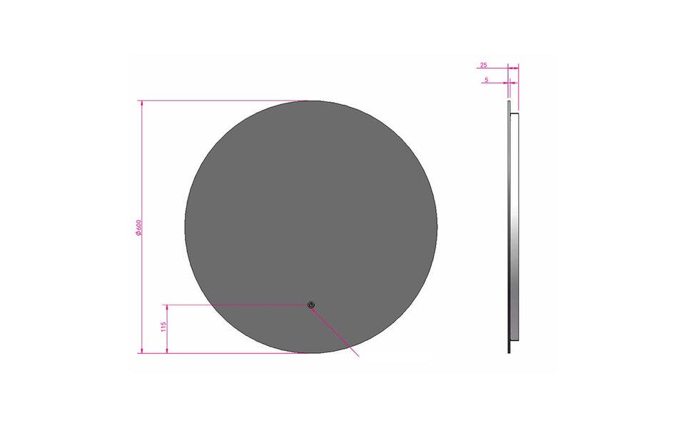 HLW LED LED Spiegel 60cm | 18W | Goud | Verwarming & Touch