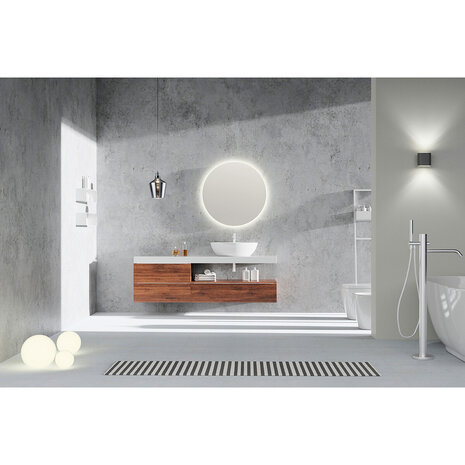 HLW LED LED Spiegel 60cm Rond | 18W | Chroom | IP44 | 3000/4000K HLW LED LED Spiegel 60cm Rond | 18W | Chroom | IP44 | 3000/4000K