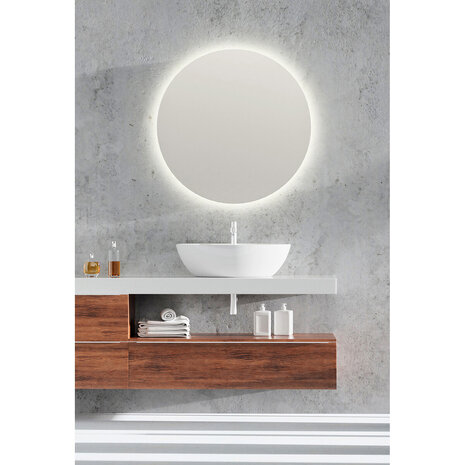HLW LED LED Spiegel 60cm Rond | 18W | Chroom | IP44 | 3000/4000K HLW LED LED Spiegel 60cm Rond | 18W | Chroom | IP44 | 3000/4000K
