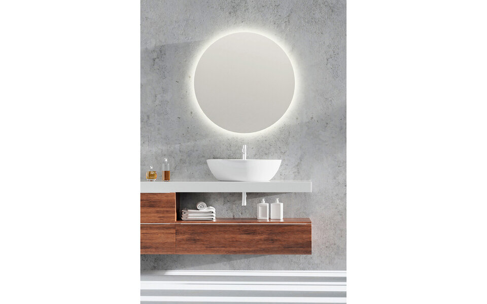 HLW LED LED Spiegel 60cm Rond | 18W | Chroom | IP44 | 3000/4000K