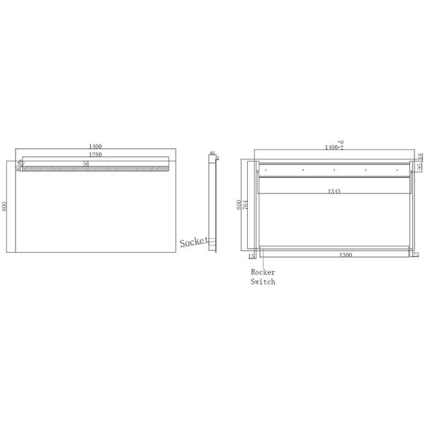 Wiesbaden LED Spiegel 140x80cm | 15W | 6400K Daglicht | Stopcontact Wiesbaden LED Spiegel 140x80cm | 15W | 6400K Daglicht | Stopcontact
