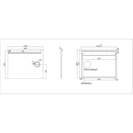 Wiesbaden LED Spiegel 100x80 cm | 24W | Natuurwit | Scheerspiegel