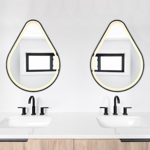 HLW LED LED Spiegel 60x80cm | 20W | Zwart | IP44, 3000-4000K HLW LED LED Spiegel 60x80cm | 20W | Zwart | IP44, 3000-4000K