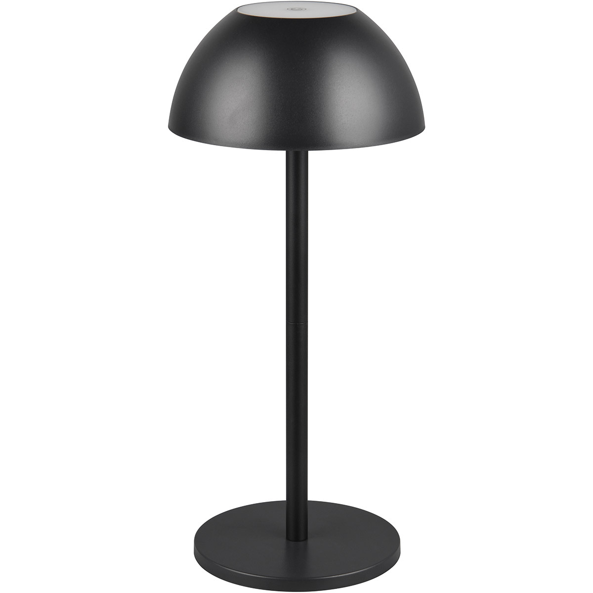 LED Tafellamp Trion Rado met stoffen kap, warm wit 2700K–3000K, zwarte , 7W LED en oplaadbare batterijen