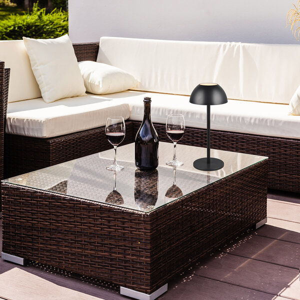 HLW LED LED Tafellamp Trion Rado met stoffen kap, warm wit 2700K–3000K, zwarte , 7W LED en oplaadbare batterijen HLW LED LED Tafellamp Trion Rado met stoffen kap, warm wit 2700K–3000K, zwarte , 7W LED en oplaadbare batterijen