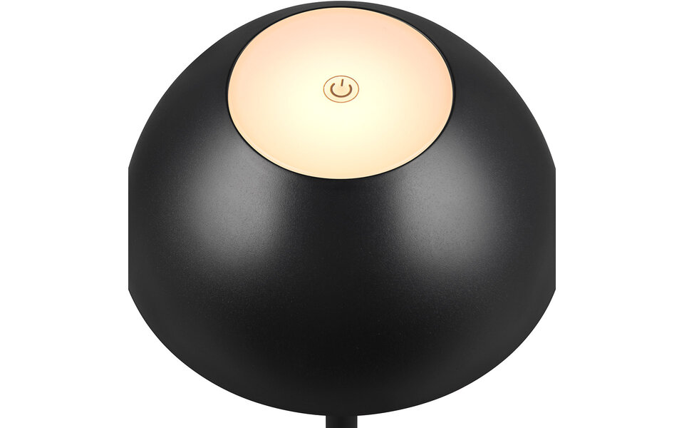 HLW LED LED Tafellamp Trion Rado met stoffen kap, warm wit 2700K–3000K, zwarte , 7W LED en oplaadbare batterijen
