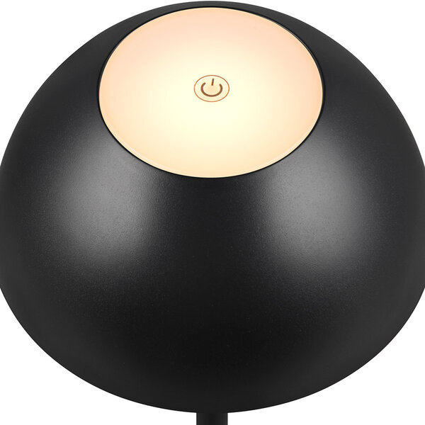 HLW LED LED Tafellamp Trion Rado met stoffen kap, warm wit 2700K–3000K, zwarte , 7W LED en oplaadbare batterijen HLW LED LED Tafellamp Trion Rado met stoffen kap, warm wit 2700K–3000K, zwarte , 7W LED en oplaadbare batterijen