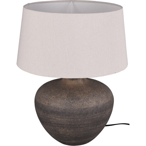 HLW LED LED Tafellamp Mat Bruin - Ronde  &  Keramiek