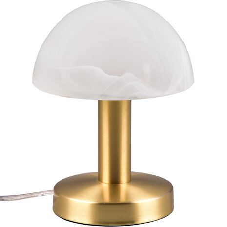 LED Tafellamp Trion Nini - Mat Messing, Wit Glas, E14, Metalen & Glazen LED Tafellamp Trion Nini - Mat Messing, Wit Glas, E14, Metalen & Glazen