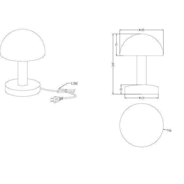 HLW LED LED Tafellamp Trion Nini - Mat Messing, Wit Glas, E14, Metalen & Glazen HLW LED LED Tafellamp Trion Nini - Mat Messing, Wit Glas, E14, Metalen & Glazen