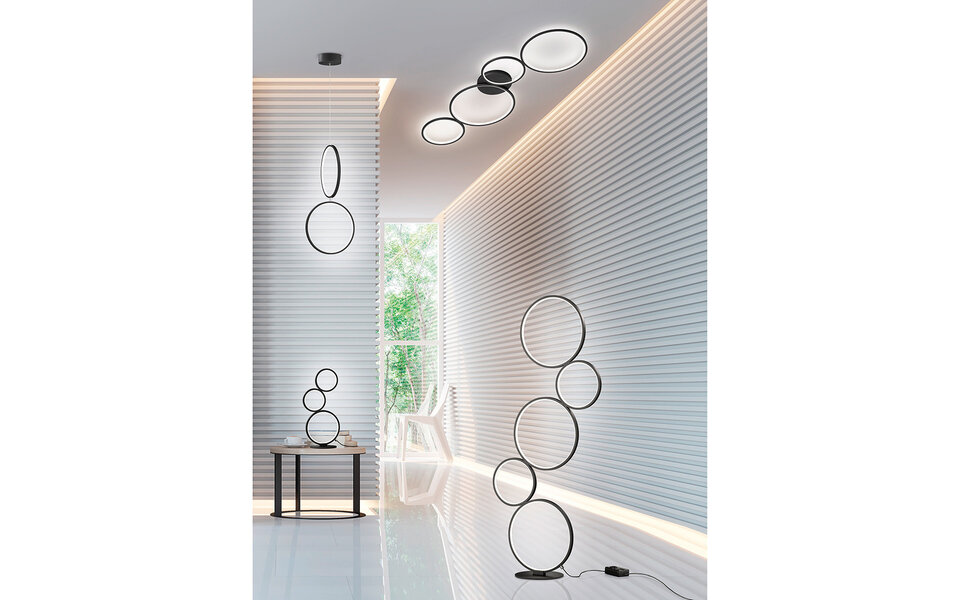 HLW LED Dimbare LED Tafellamp Trion Rondy - 17W, Rond, Mat Zwart, Warm Wit 3000K