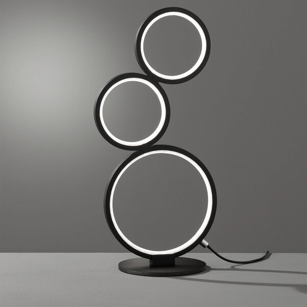 HLW LED Dimbare LED Tafellamp Trion Rondy - 17W, Rond, Mat Zwart, Warm Wit 3000K HLW LED Dimbare LED Tafellamp Trion Rondy - 17W, Rond, Mat Zwart, Warm Wit 3000K