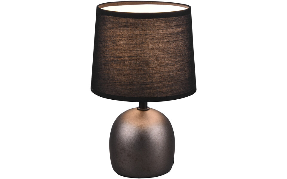 HLW LED LED Tafellamp met Ronde  - Antiek Nikkel & Keramiek