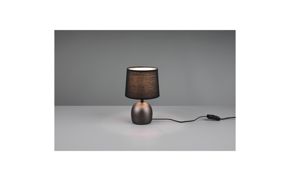 HLW LED LED Tafellamp met Ronde  - Antiek Nikkel & Keramiek