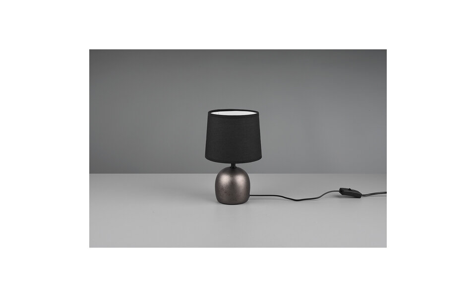 HLW LED LED Tafellamp met Ronde  - Antiek Nikkel & Keramiek