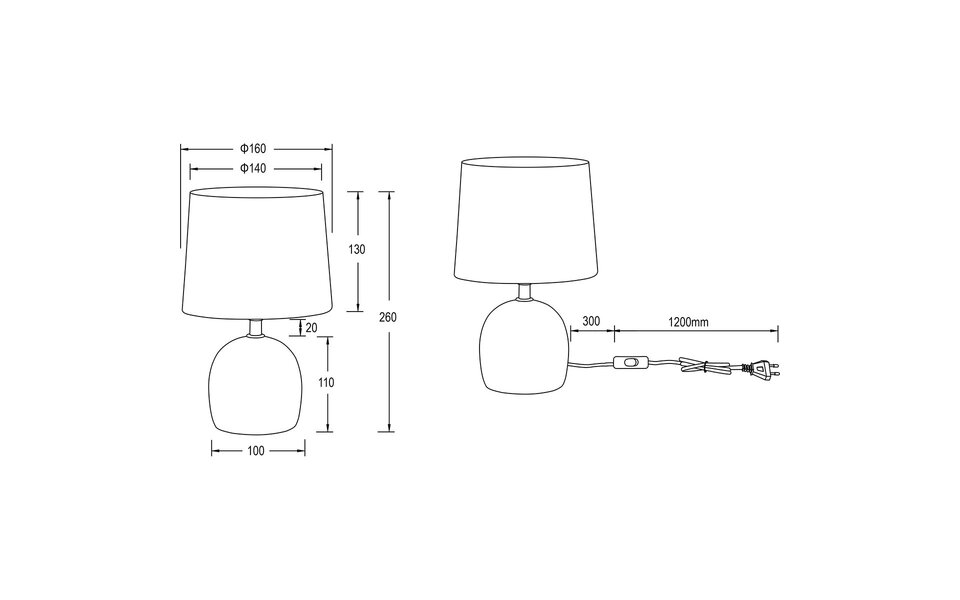 HLW LED LED Tafellamp met Ronde  - Antiek Nikkel & Keramiek