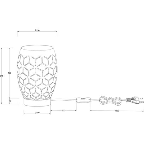HLW LED LED Tafellamp Coffee Metaal met E27 Fitting - Stijlvolle Tafel- en HLW LED LED Tafellamp Coffee Metaal met E27 Fitting - Stijlvolle Tafel- en