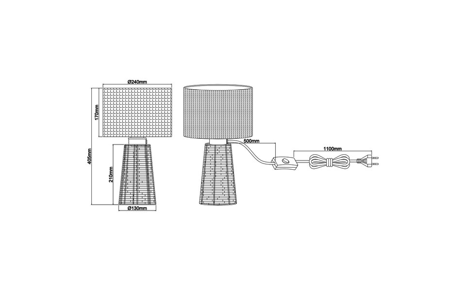 HLW LED LED Tafellamp Trion Strado - Mat Bruine Houten  met E27 Fitting