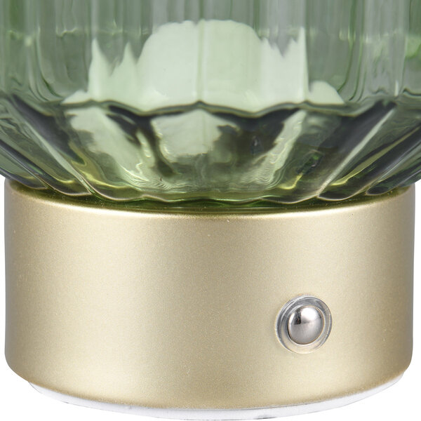 HLW LED LED Tafellamp Trion Doli 1.5W - Warm Wit 3000K, Mat Messing, Groen Glas - Oplaadbaar HLW LED LED Tafellamp Trion Doli 1.5W - Warm Wit 3000K, Mat Messing, Groen Glas - Oplaadbaar